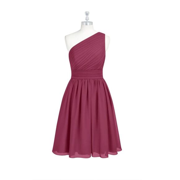Azazie Dresses & Skirts - AZAZIE Katrina Bridesmaid Dress • Mulberry • Flowy A-Line One Shoulder XS/S